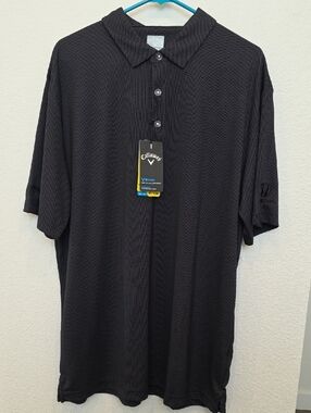Callaway Black Textured Performance Polo